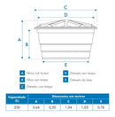 Tanque de água Fortlev Caixa d'água vertical polietileno 250L de 0.68 m x 1 m