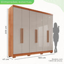Guarda-roupa Casal 6 Portas 2 Gavetas França Wt