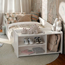 Cama Infantil ACONCHEGO Branca com Nicho e Grades Colchão Incluso Ideal para Transição do Berço Design Seguro Funcional Estrutura Resistente para Quarto Infantil Maxi Do Brasil