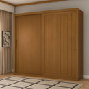 Guarda Roupas Casal Ripado 2 Portas De Correr Trianon Cor Madeirado