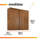 Guarda Roupas Casal Ripado 2 Portas De Correr Trianon Cor Madeirado