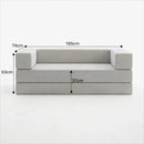 Sofa Buty 2 Em 1 Cama Compacta 2 Lugares Luxo Na Caixa Cinza Liso