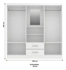 Guarda-roupa Casal Capelinha 4 Portas 2 Gavetas Com Espelho Cor Branco