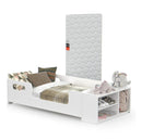 Cama Infantil ACONCHEGO Branca com Nicho e Grades Colchão Incluso Ideal para Transição do Berço Design Seguro Funcional Estrutura Resistente para Quarto Infantil Maxi Do Brasil