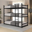 Treliche De Aço Industrial Ferro 3 Camas Josy Com Escada Moviano Móveis Preto