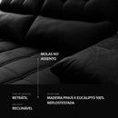 Sofá Retrátil Reclinável Verona 1,80m Preto Molas No Assento - King House