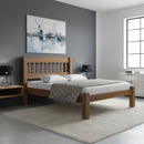 Cama Casal Itália Madeira Maciça - Cor Castanho