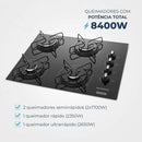 Cooktop a Gás, 4 Bocas, Mondial Bivolt CTG-01