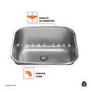 Tanque Aço Inox Monobloco 50x45cm Atikum Prata Escovado - Pingoo.casa