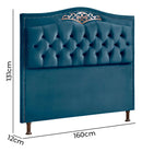 Cabeceira Estofada Holanda 1,60 Queen Veludo Star Confort Cor Azul
