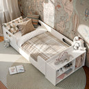 Cama Infantil ACONCHEGO Branca com Nicho e Grades Colchão Incluso Ideal para Transição do Berço Design Seguro Funcional Estrutura Resistente para Quarto Infantil Maxi Do Brasil