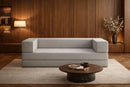 Sofa Buty 2 Em 1 Cama Compacta 2 Lugares Luxo Na Caixa Cinza Liso