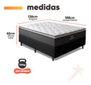 Gazin Cama box Maximus casal 138cm x 188cm cinza e preto