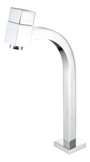 Torneira Banheiro Lavatorio Quadra Luxo Alta Dc-6605a Acabamento Cromado Cor Cinza