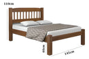 Cama Casal Itália Madeira Maciça - Cor Castanho