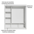 Guarda Roupa Casal Madesa Mônaco 3 Portas Correr Espelho Cor Branco 1093D81E