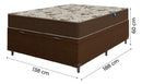 Cama Box Baú Casal Colchão D33 Marquês 138x188x60cm Marrom Marrom
