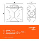 Tanque Slim 600L Fortlev Vertical Polietileno Armazenamento de Água