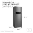 Geladeira com freezer inverter Midea Frost Free Duplex MDRT533EVD461 con capacidad de 394L inox