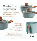 Jogo De Panelas Cerâmico Triplo Indução Tuut Ecoglid 5 Peças Cor Preto Granito