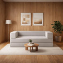 Sofa Buty 2 Em 1 Cama Compacta 2 Lugares Luxo Na Caixa Cinza Liso