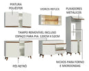 Armário De Cozinha Completa Modulada com Balcão para Cooktop Madesa Reims GRRM31000109 Com Armário Branco