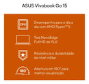 Notebook ASUS Vivobook Go 15 E1504 AMD RYZEN 5 7520U 8GB Ram 256GB SSD Linux KeepOS 15,6” FHD Black E1504FA-NJ731