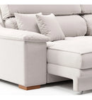 Sofá 3 Lugares Retrátil E Reclinável Leonard Linho Cru