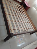 Cama Casal Itália Madeira Maciça - Cor Castanho