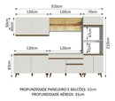 Armário De Cozinha Completa Modulada com Balcão para Cooktop Madesa Reims GRRM31000109 Com Armário Branco