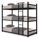 Treliche De Aço Industrial Ferro 3 Camas Josy Com Escada Moviano Móveis Preto